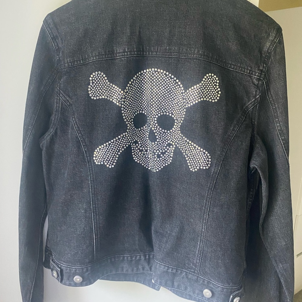 INC DEMIN JACKET BEJEWELED SKULL 💀